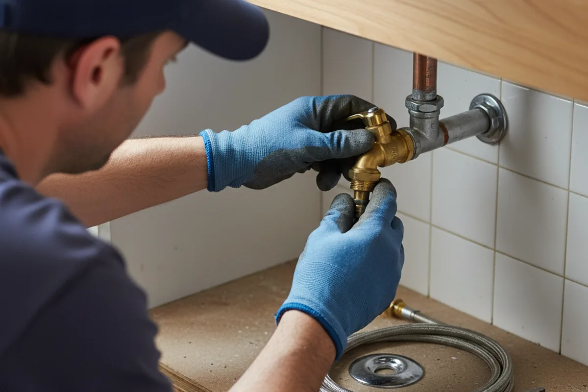 Shutoff valve and fitting work during Faucet and Fixture Repair in Woodruff